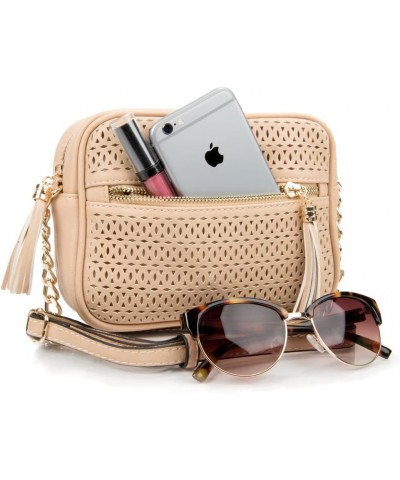 Women's Faux Leather Multi-Pocket Chain Strap Crossbody Clutch Bag for Shopping, Outdoors, Daily Use Beige $30.77 Clutches