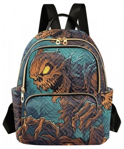 Women's Small Fashion Backpack Zombie Halloween Night Print Ladies Travel Daypack Aesthetic Shoulder Bag 11.4×6.1×14.1 IN $13...