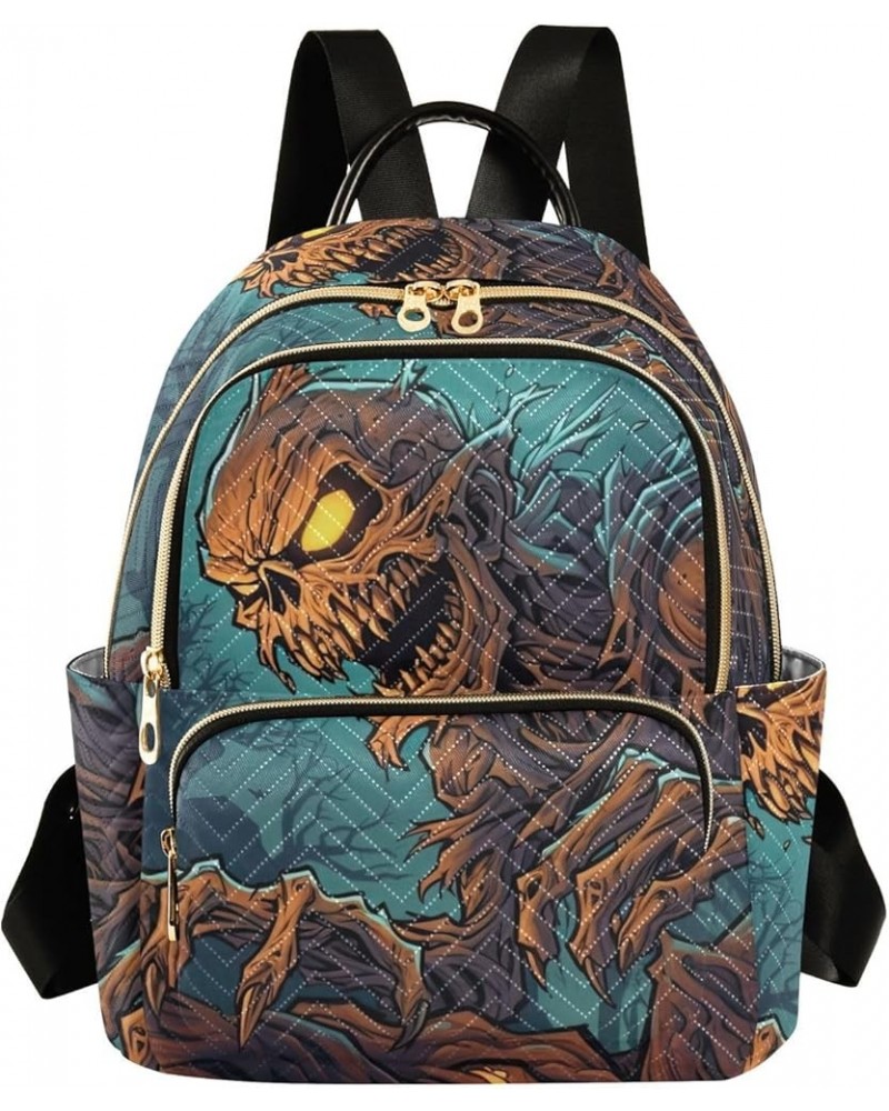 Women's Small Fashion Backpack Zombie Halloween Night Print Ladies Travel Daypack Aesthetic Shoulder Bag 11.4×6.1×14.1 IN $13...