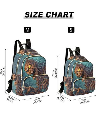 Women's Small Fashion Backpack Zombie Halloween Night Print Ladies Travel Daypack Aesthetic Shoulder Bag 11.4×6.1×14.1 IN $13...