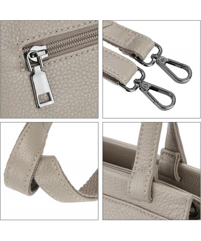 Women's Leather Handbag Purse Shoulder Bag Crossbody Bag Double Zip Pockets Medium Size Beige $17.91 Crossbody Bags