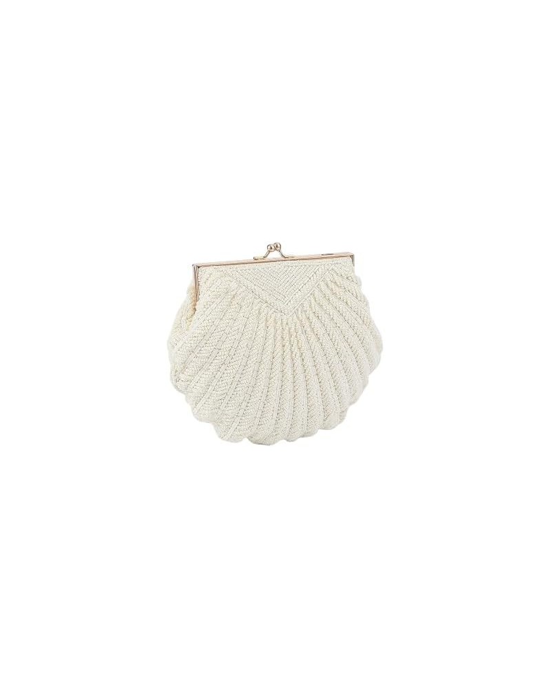 Women's Clutch Bags Shell pearl bag Banquet Clutch Bag Evening Clutch Bag Shoulder Crossbody Bag Size: 28 * 22 * 3cm Off-whit...