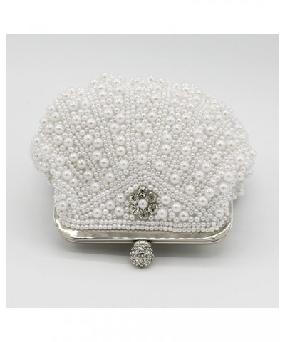 Women's Clutch Bags Shell pearl bag Banquet Clutch Bag Evening Clutch Bag Shoulder Crossbody Bag Size: 28 * 22 * 3cm Off-whit...