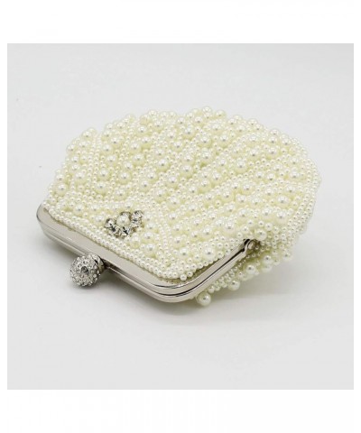 Women's Clutch Bags Shell pearl bag Banquet Clutch Bag Evening Clutch Bag Shoulder Crossbody Bag Size: 28 * 22 * 3cm Off-whit...