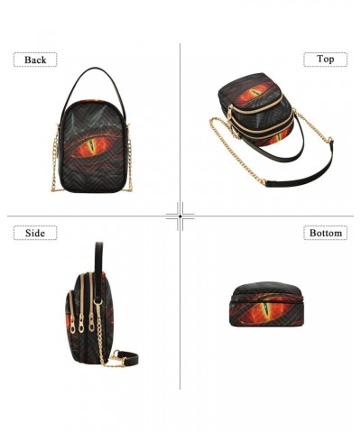 Red Eye Of Black Dragon Small Crossbody Bag Quilted Handbags for Women Chain Shoulder Bag $12.22 Shoulder Bags