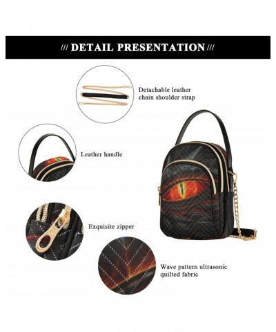 Red Eye Of Black Dragon Small Crossbody Bag Quilted Handbags for Women Chain Shoulder Bag $12.22 Shoulder Bags