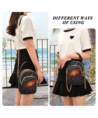 Red Eye Of Black Dragon Small Crossbody Bag Quilted Handbags for Women Chain Shoulder Bag $12.22 Shoulder Bags