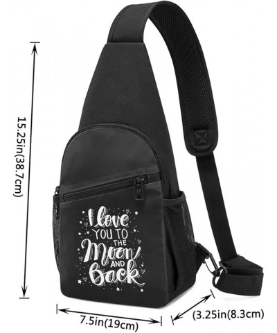 I Love You to The Moon and Back Crossbody Bags Adjustable Travel Hiking Crossbody Bags, For Hiking Outdoor One Size Black $17...