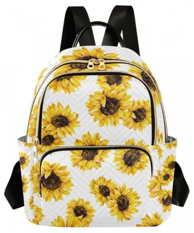 Women Backpack Sunflower Blossom White Background Anti-Theft Travel Backpack with Luggage Belt Lightweight Handbag Lady Purse...