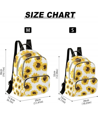 Women Backpack Sunflower Blossom White Background Anti-Theft Travel Backpack with Luggage Belt Lightweight Handbag Lady Purse...