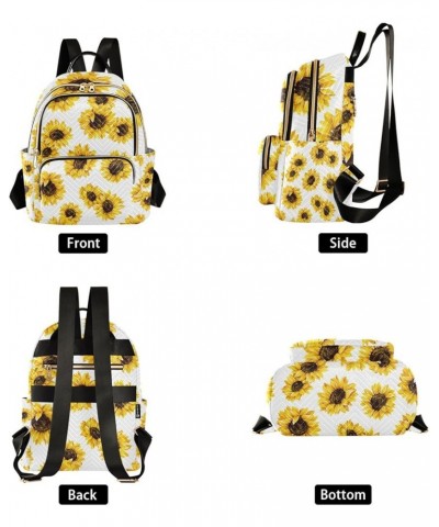 Women Backpack Sunflower Blossom White Background Anti-Theft Travel Backpack with Luggage Belt Lightweight Handbag Lady Purse...