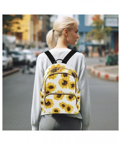 Women Backpack Sunflower Blossom White Background Anti-Theft Travel Backpack with Luggage Belt Lightweight Handbag Lady Purse...