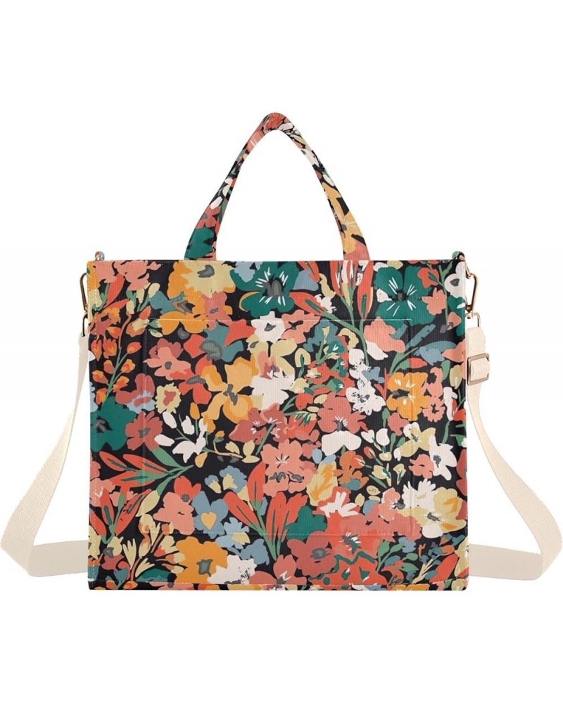 Shoulder Tote Women Autumn Leaves Pumpkin Travel Bag Tote Christmas Hostess Gift Crossbody Tote Flowers Watercolor Plant $9.9...