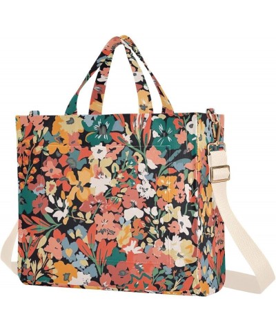 Shoulder Tote Women Autumn Leaves Pumpkin Travel Bag Tote Christmas Hostess Gift Crossbody Tote Flowers Watercolor Plant $9.9...