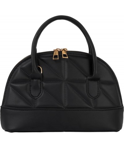 Zip Around Dome Patent Leather Satchel Mini Top Handle Tote Bag Shell Shape Purse Handbags 7566+black $17.69 Totes