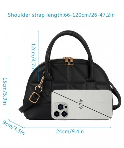 Zip Around Dome Patent Leather Satchel Mini Top Handle Tote Bag Shell Shape Purse Handbags 7566+black $17.69 Totes