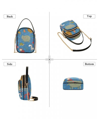 Zoo Animal Giraffe Elephant Horse Crossbody Bags for Women Crossbody Bag Hand Bag with Chain Strap for Gifts Women $10.40 Cro...