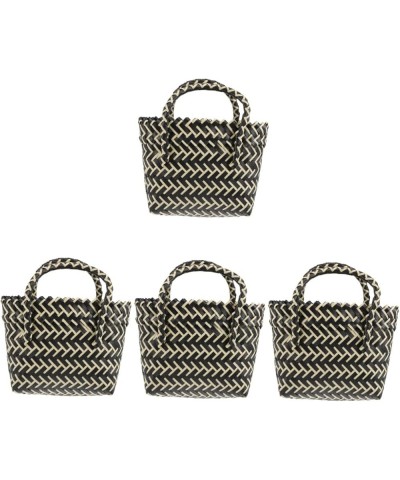 2pcs Woven Bag Basket Bag Plastic Pp Miss To Weave Black Beigex4pcs $11.99 Totes