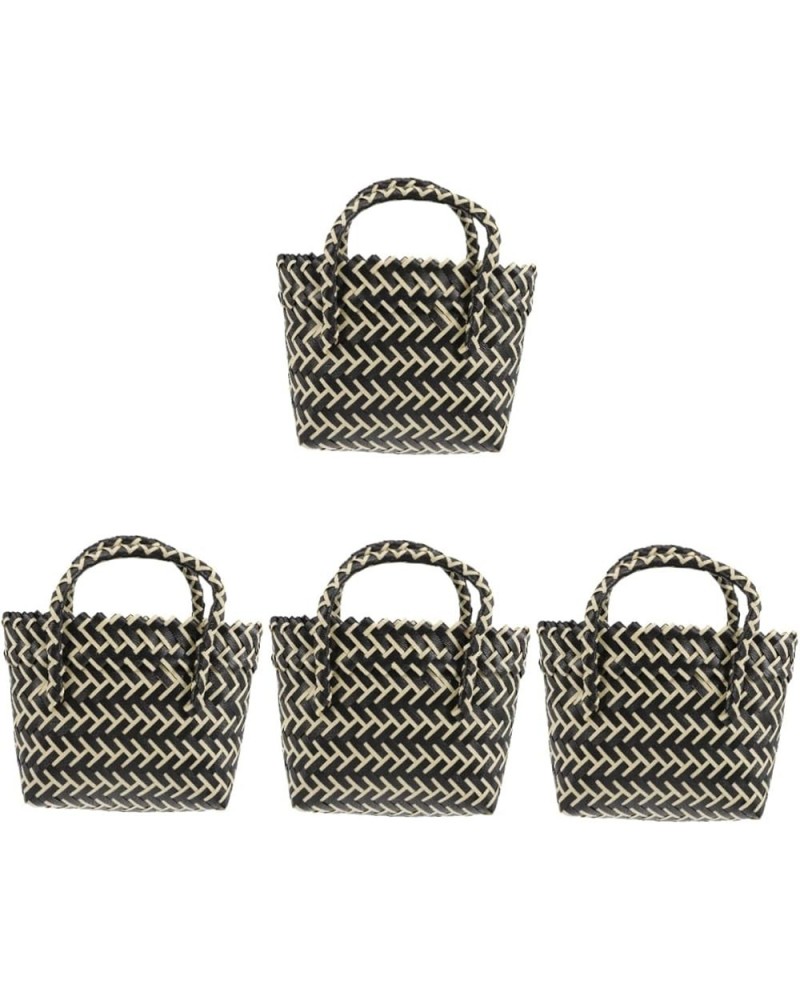 2pcs Woven Bag Basket Bag Plastic Pp Miss To Weave Black Beigex4pcs $11.99 Totes