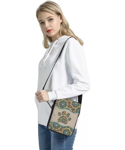 Mini Messneger Bag Shoulder Handbag Outer Travel Cross Body Bags Purse Mandala Paw $9.53 Satchels