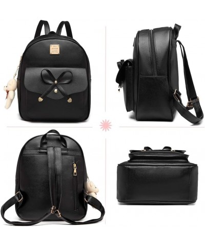 Cute PU leather 3pcs set backpack mini purse shoulder bag for women teen girls Rucksack for Ladies Shoulder Bag Apricot $15.5...