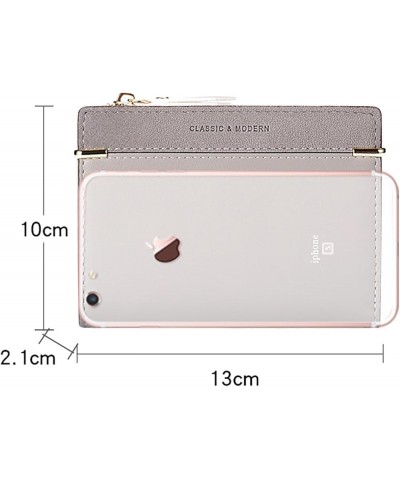 Womens Small Compact Bifold PU Leather Pocket Wallet Ladies Mini Purse with Zipper Coin Pocket (Red) Grey $10.07 Wallets