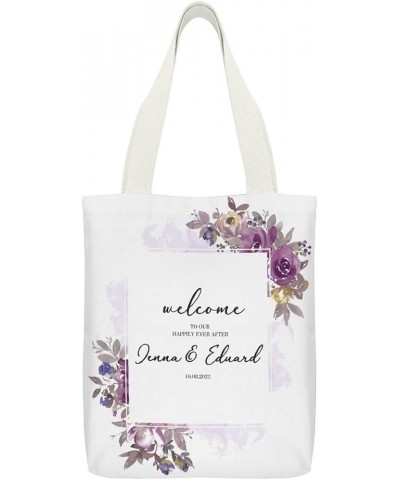 Canvas Tote Bag Aesthetic for Women 13x15 In Custom Wedding Violet for Beach Bag Shoulder Bag Reusable Grocery Bags Style-12 ...