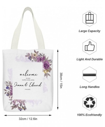 Canvas Tote Bag Aesthetic for Women 13x15 In Custom Wedding Violet for Beach Bag Shoulder Bag Reusable Grocery Bags Style-12 ...