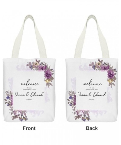 Canvas Tote Bag Aesthetic for Women 13x15 In Custom Wedding Violet for Beach Bag Shoulder Bag Reusable Grocery Bags Style-12 ...