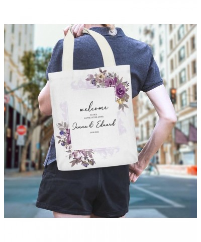 Canvas Tote Bag Aesthetic for Women 13x15 In Custom Wedding Violet for Beach Bag Shoulder Bag Reusable Grocery Bags Style-12 ...