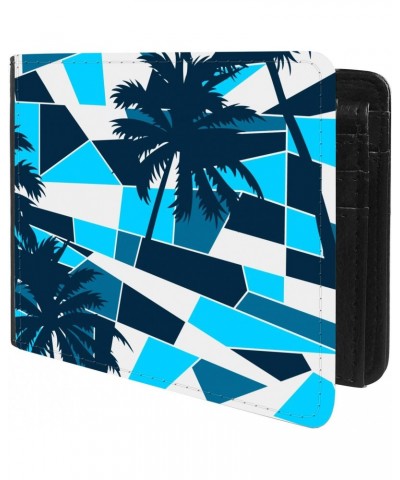 Unique Desige Pattern - Abstract surf pattern with palm trees, Slim Front Pocket Wallet Billfold RFID Blocking $9.38 Wallets