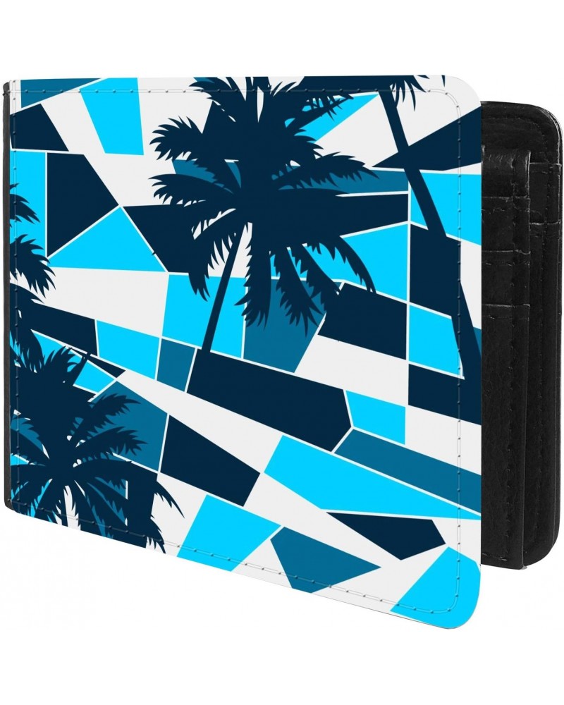 Unique Desige Pattern - Abstract surf pattern with palm trees, Slim Front Pocket Wallet Billfold RFID Blocking $9.38 Wallets