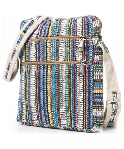 Hemp Crossbody Purse For Women Men Small Crossbody Bag Canvas Mini Shoulder Handbag Multi Pocket and Adjustable Strap Reef $1...