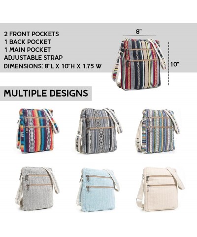 Hemp Crossbody Purse For Women Men Small Crossbody Bag Canvas Mini Shoulder Handbag Multi Pocket and Adjustable Strap Reef $1...