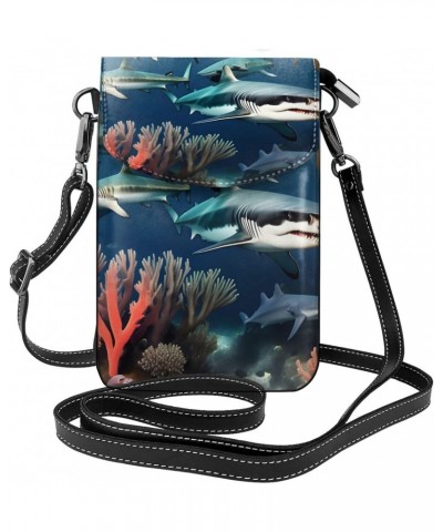 Sharks Under The Sea Crossbody, Zippered Cell Phone Wallet With Card Slot, Removable Shoulder Strap, 7.6 X 4.9 Inches $13.78 ...