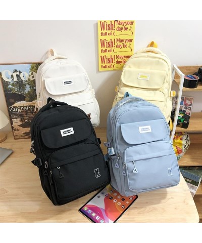 Simple Women's Large Capacity Multi-compartment Backpack Solid Color Outdoor Travel Bag, Yellow, 30 * 16 * 44CM 30*16*44CM Wh...