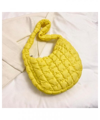 Women Handbags Quilted Check Female Hand Bag Large Capacity Solid Color Casual Fashion Elegant for Weekend Vacation Yellow $8...