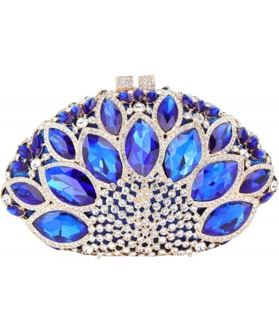 Clutch Purse, Small Size Evening Handbag, Rhinestone Money Bag for Cocktail Prom Party Wedding Date Blue $54.90 Evening Bags