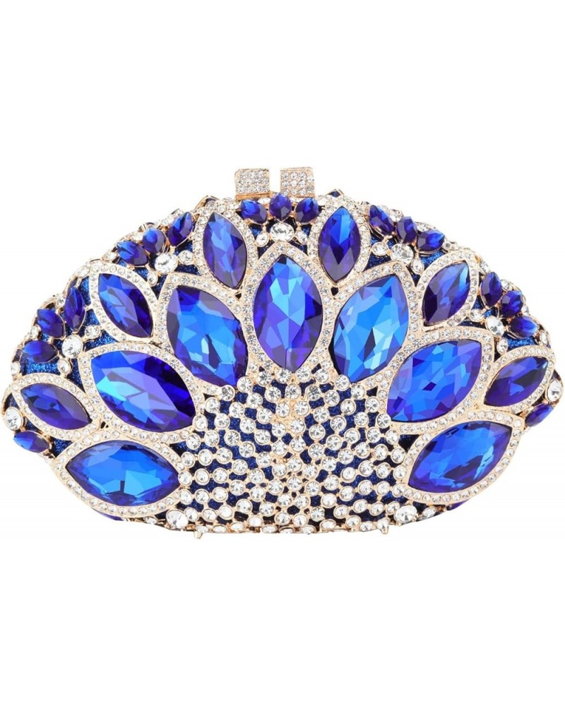 Clutch Purse, Small Size Evening Handbag, Rhinestone Money Bag for Cocktail Prom Party Wedding Date Blue $54.90 Evening Bags