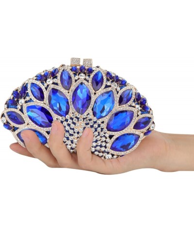 Clutch Purse, Small Size Evening Handbag, Rhinestone Money Bag for Cocktail Prom Party Wedding Date Blue $54.90 Evening Bags