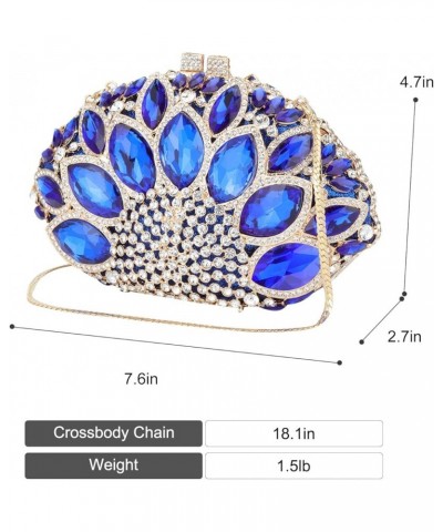 Clutch Purse, Small Size Evening Handbag, Rhinestone Money Bag for Cocktail Prom Party Wedding Date Blue $54.90 Evening Bags