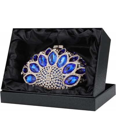 Clutch Purse, Small Size Evening Handbag, Rhinestone Money Bag for Cocktail Prom Party Wedding Date Blue $54.90 Evening Bags