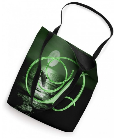 D Dolphin Green Animal Ocean Moon Sea Initial Letter Name Tote Bag $10.05 Totes