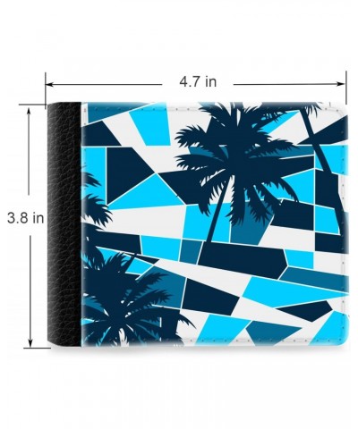 Unique Desige Pattern - Abstract surf pattern with palm trees, Slim Front Pocket Wallet Billfold RFID Blocking $9.38 Wallets