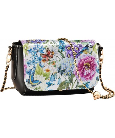 Vintage Flowers Birds Shoulder Bag for Dating Women Trendy Small Black Purses with Credit Card Slots Little Purse $16.00 Cros...