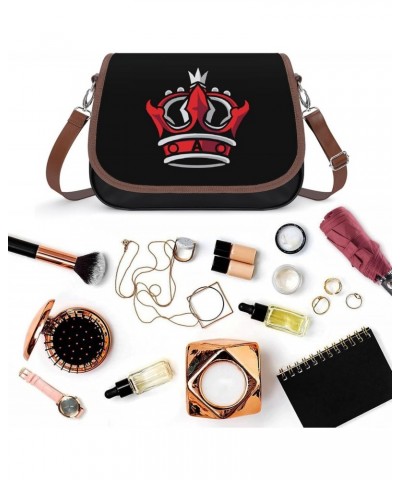 Crown Women's PU Leather Purses Crossbody Shoulder Bag Messenger Bag $18.76 Shoulder Bags