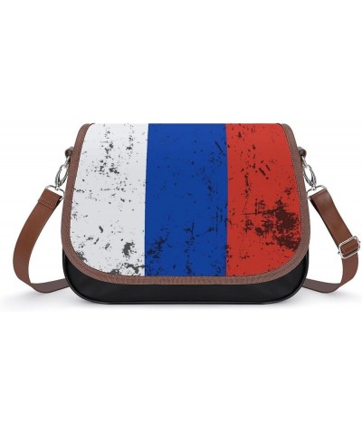 Grunge US Flag Leather Satchel Bag-Versatile Satchel for Women with Zipper Closure Style-17-2 $15.05 Shoulder Bags