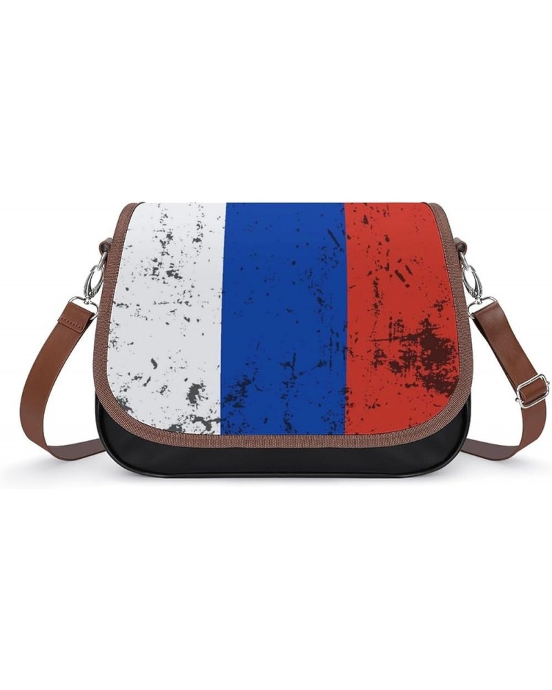 Grunge US Flag Leather Satchel Bag-Versatile Satchel for Women with Zipper Closure Style-17-2 $15.05 Shoulder Bags