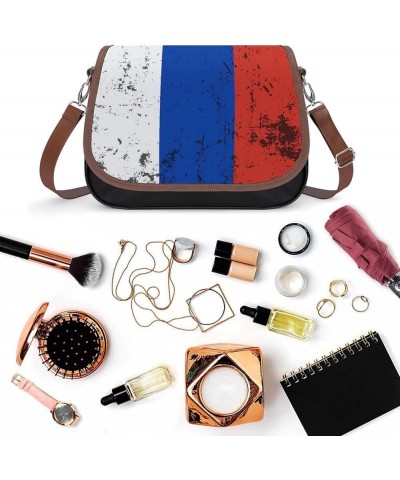 Grunge US Flag Leather Satchel Bag-Versatile Satchel for Women with Zipper Closure Style-17-2 $15.05 Shoulder Bags