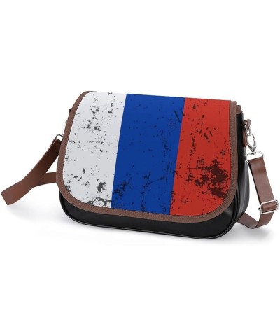 Grunge US Flag Leather Satchel Bag-Versatile Satchel for Women with Zipper Closure Style-17-2 $15.05 Shoulder Bags